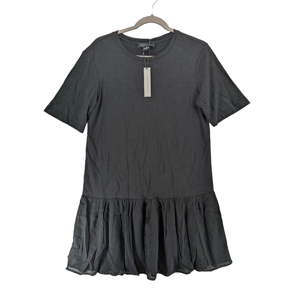 Sanctuary Refresh TShirt Dress XS Black ALine Flared Skirt Short Mini Everyday‎